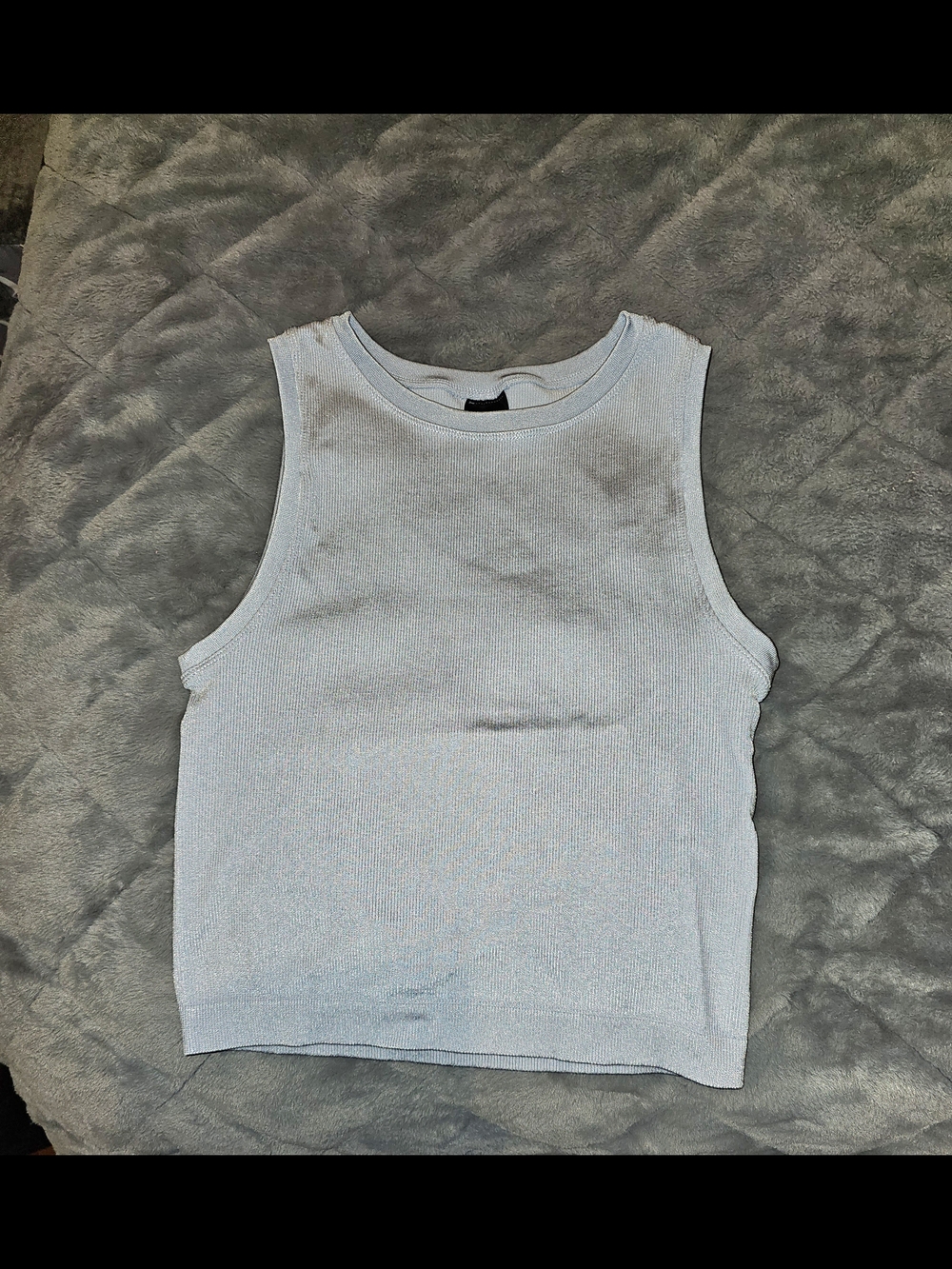 NWOT Express Women's Pale Blue Shimmer Ribbed Tank